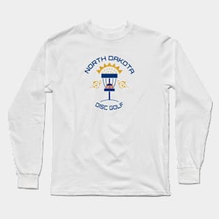 North Dakota Disc Golf - State Flag White Long Sleeve T-Shirt